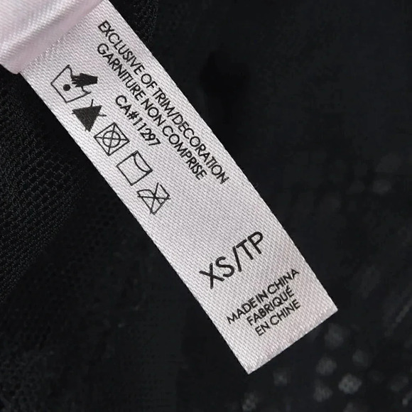 La Vie En Rose Sheer Chemise Lingerie Black Lace Sexy Size XS - Picture 7 of 8